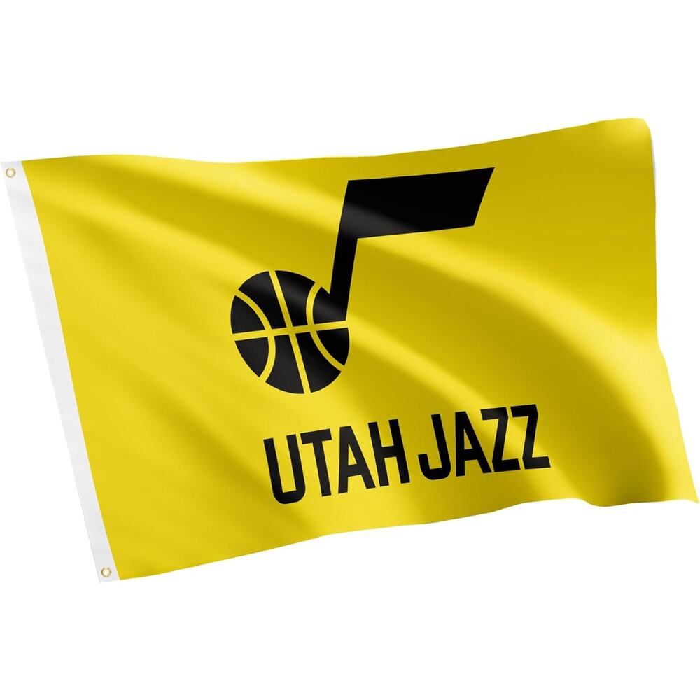 Utah Jazz NBA Garden Flag 3×5 Feet Yellow Black Team Logo, Outdoor Yard Banner